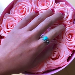 Turquoise sterling silver ring size 6